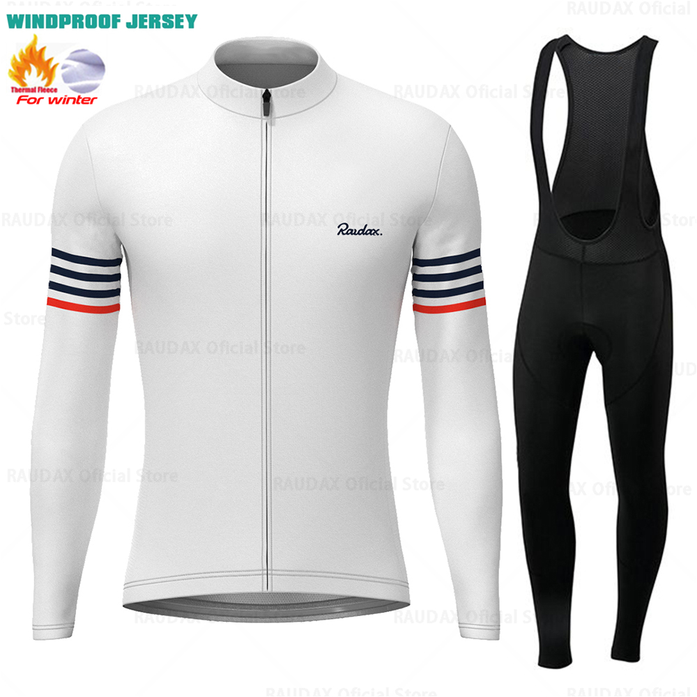 Cycling Gear Winter - Raudax-冬用の長袖フリースジャージ,暖かくて暖かいサイクリングウェア
