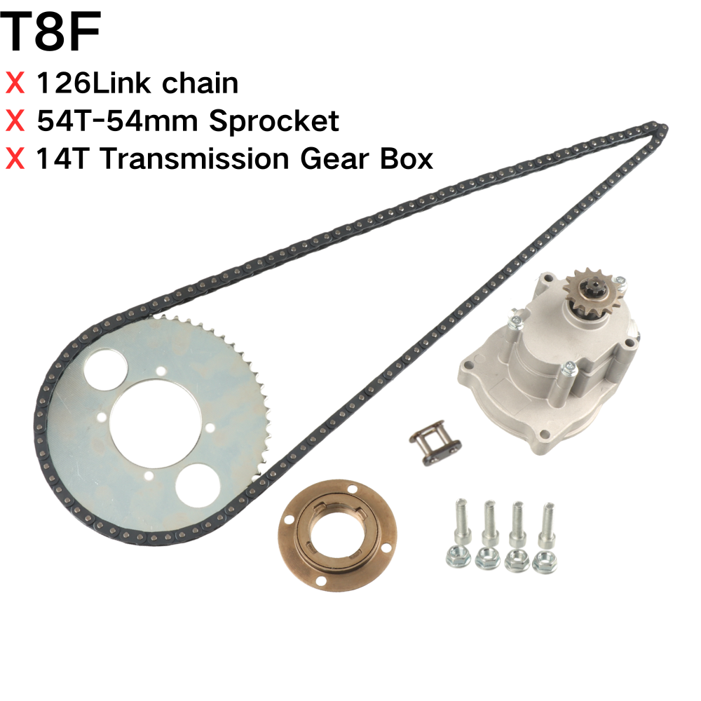Cycling Gear Box - T8F 44T/54T 4ボルトリアスプロケット126リンクT8Fチェーンギアボックス（47cc 49ccポケットバイク、ミニモト、自転車、クワッド、ATV、電動スクーター用）