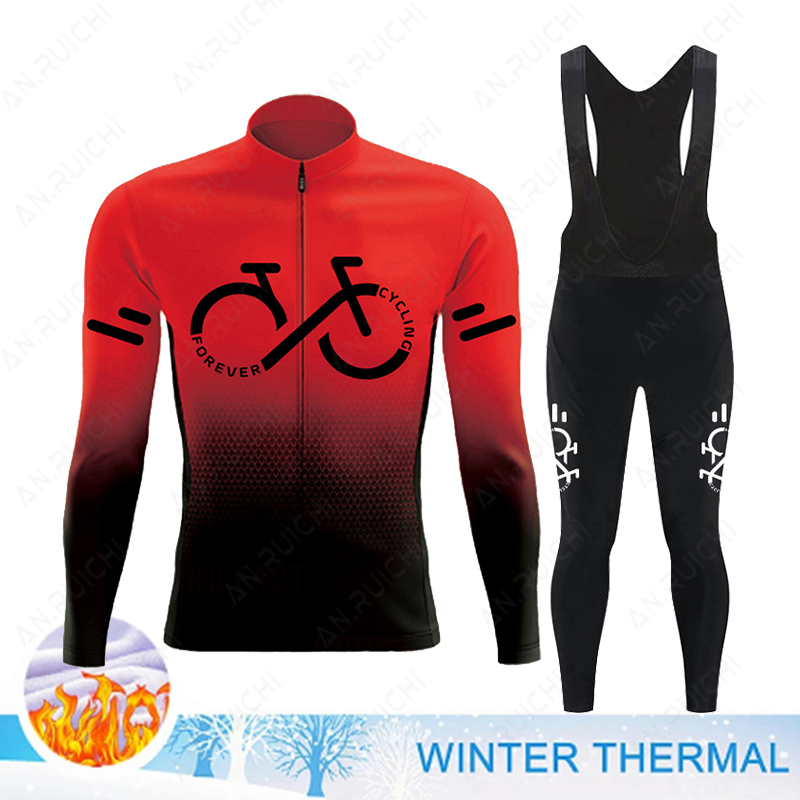 2023 冬サーマルフリースサイクリングジャージセットメンズ - Cycling Gear Winter のレビューと価格