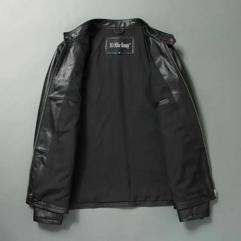 男性用本革ジャケット,100% 牛革,スリムフィット,スタン - Cycling Gear Winter のレビューと価格