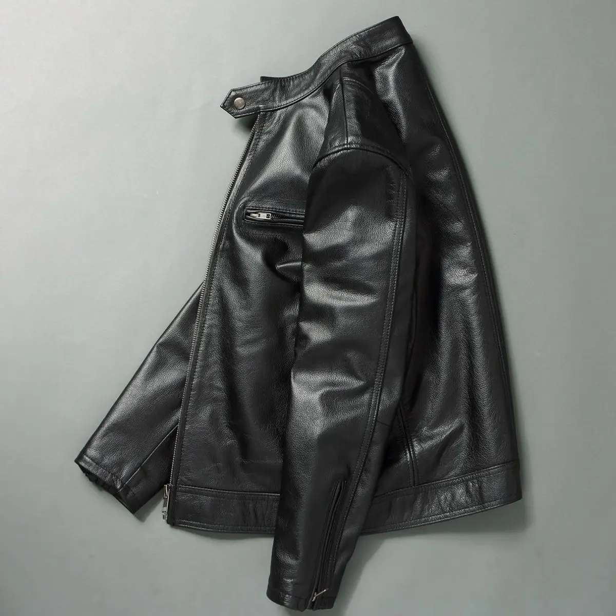 男性用本革ジャケット,100% 牛革,スリムフィット,スタン - Cycling Gear Winter のレビューと価格